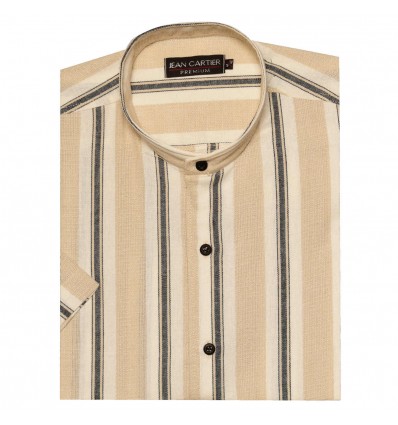 Camisa de lino a rayas M/C