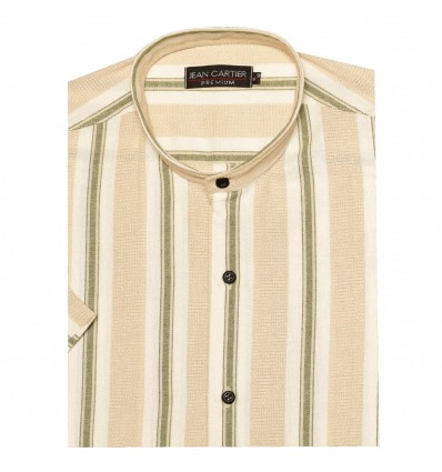 Camisa de lino a rayas M/C