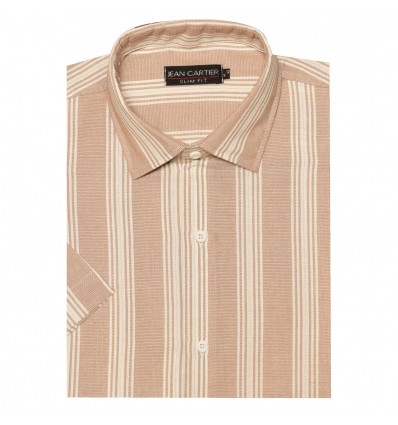 Camisa de lino a rayas M/C