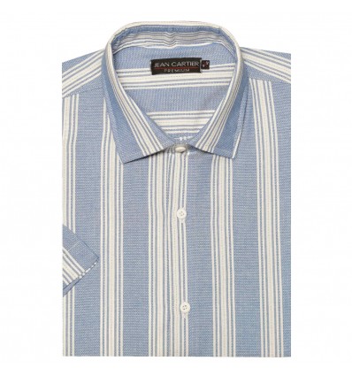 Camisa de lino a rayas M/C