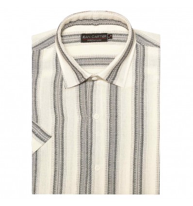 Camisa de lino a rayas M/C