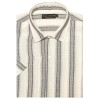 Camisa de lino a rayas M/C
