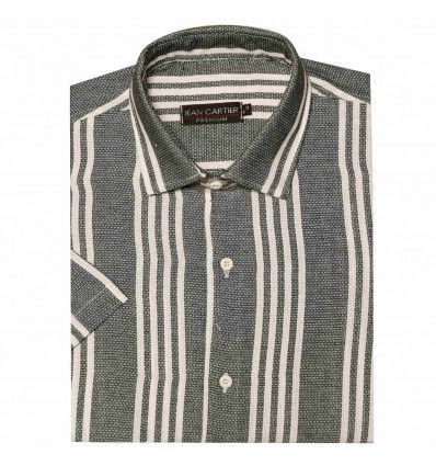 Camisa de lino a rayas M/C