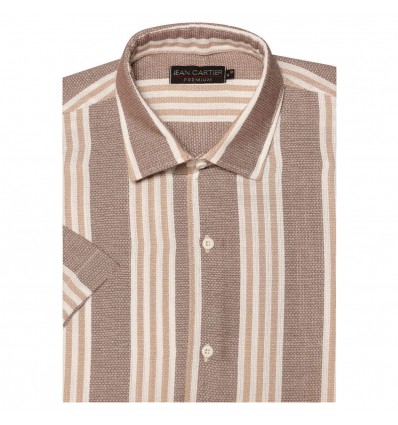 Camisa de lino a rayas M/C