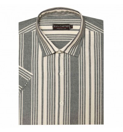 Camisa de lino a rayas M/C