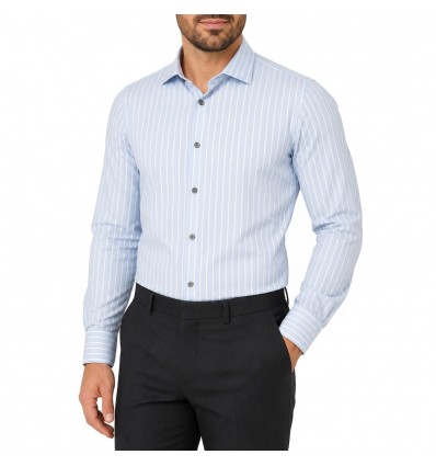Camisa a rayas cuello italiano M/L