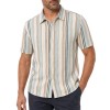 Camisa de lino a rayas M/C
