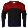 Sweater tricolor escote "V"